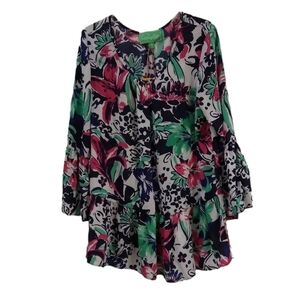 Cappagallo Floral Fairycore Tunic Boho Blouse Shirt NWT Size S